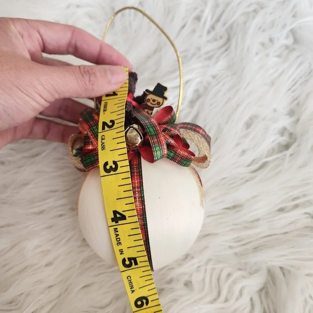 Vintage Christmas Tree Ornament Bear Bell‎ Ribbon